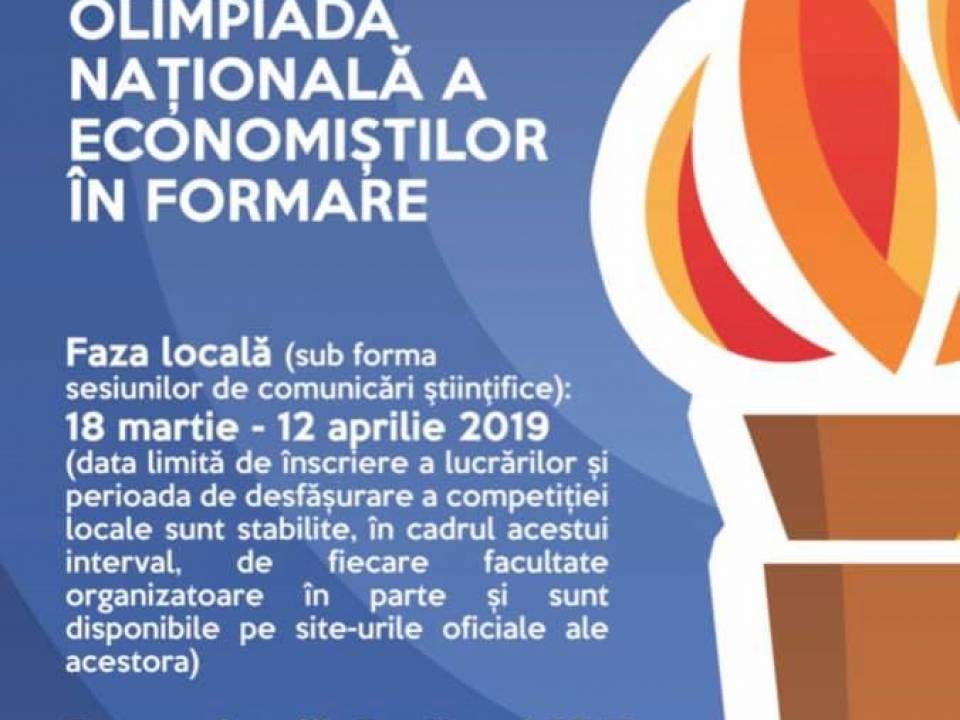COMPETIȚIA ȘTIINȚIFICĂ A STUDENȚILOR ”OLIMPIADA NAȚIONALĂ A ECONOMIȘTILOR ÎN FORMARE” (ONEF), FAZA LOCALĂ